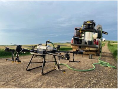 drones next to a ute